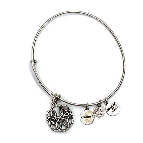 Alex and Ani Path of Life Charm Bracelet Silver Finish - Expands 2"- 3.5" - Picture 2 of 2